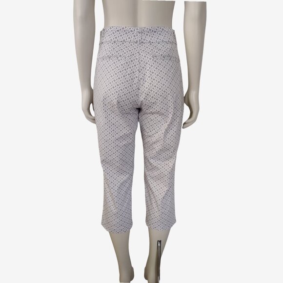 Gloria Vanderbilt Charlene White Gray Geometric Print Capri Pants Size 6 - Picture 6 of 13
